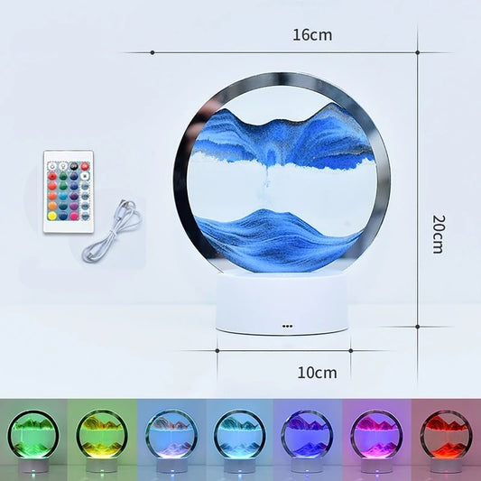 Blue LED RGB Sandscape Lamp With Remote